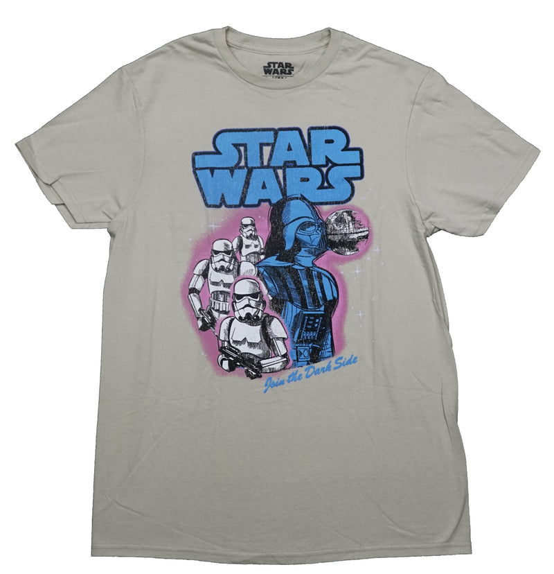 Star Wars Mens T-Shirt - Darth Vader & Troopers Script Join the Dark Side