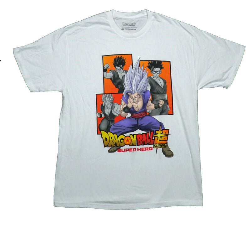 Dragon Ball Z Mens T-Shirt - Gohan Over Portraits with Orange Background - Inmyparentsbasement.com