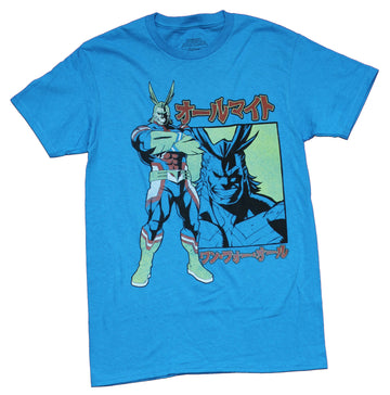My Hero Academia Mens T-Shirt - All Might Arm crossed Pose Next To Kanji Profile