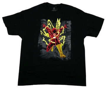 Flash Mens T-Shirt - DC Comics Charging Electrified Flash Image