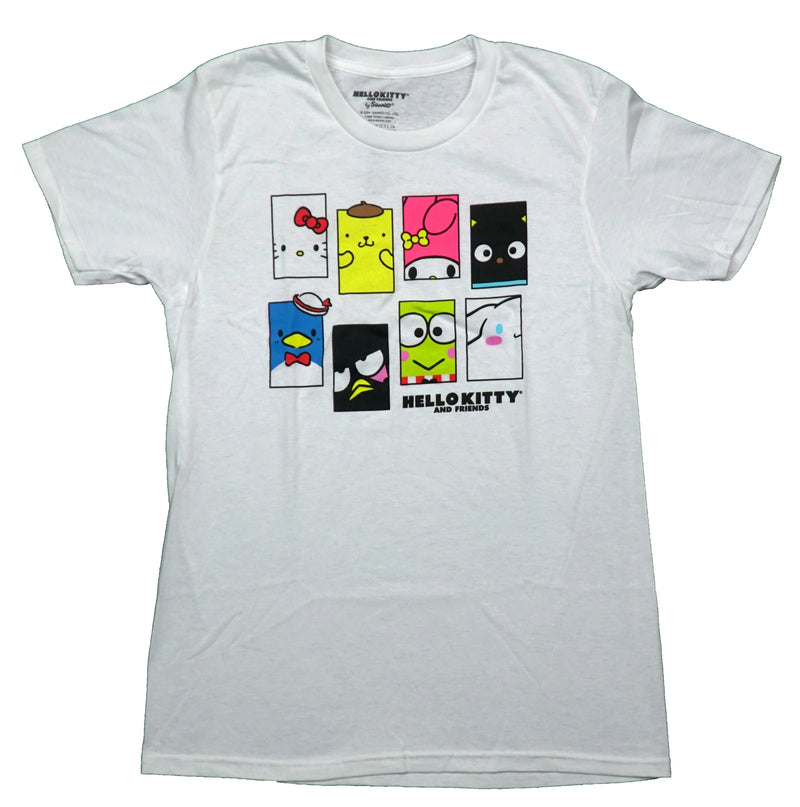 Hello Kitty and Friends Mens T-Shirt - Sanrio 8 Boxed Images of Friends