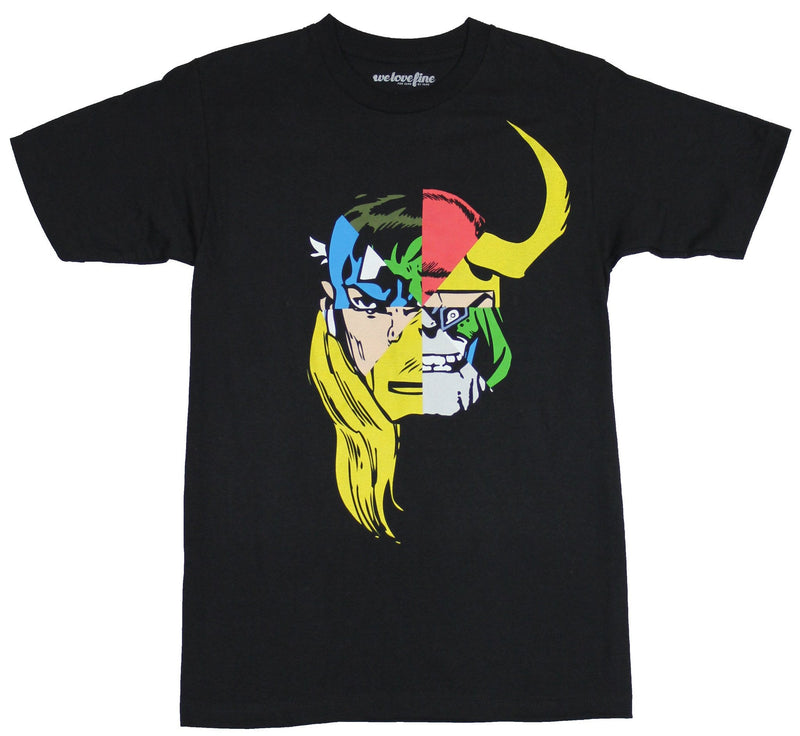 Marvel Comics Mens T-Shirt - 8 Part Pie Face With Thanos & Doom