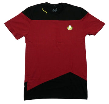 Star Trek Mens T-Shirt - Red Maroon Operations Uniform Lapel Logo