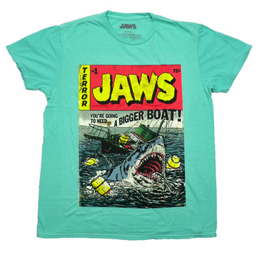 Jaws Mens T-Shirt -  Retro Comic Bigger Boat Cover Image