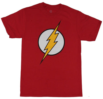 Flash (DC Comics) Mens T-Shirt - Classic White Yellow Glow in the Dark Logo