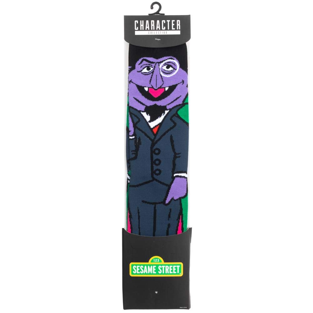 Bioworld Men's Mens Sesame Street Count Von Count  Crew Socks