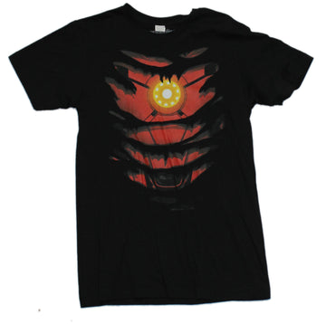 Iron Man (Marvel Comics) Mens T-Shirt  - Arc Reactor Costume Ripping Through