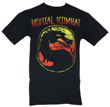Mortal Kombat Mens T-Shirt - Classic Distressed 3 Color Fade Logo Image
