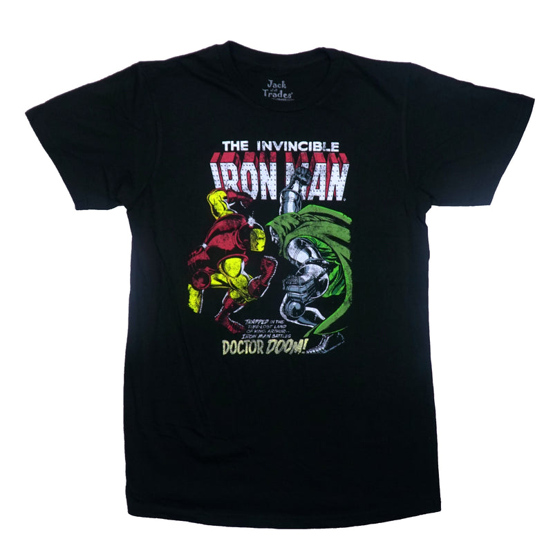 Iron Man Mens T-Shirt - The Invincible Ironman Battle vs. Dr. Doom - Inmyparentsbasement.com