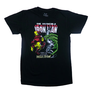 Iron Man Mens T-Shirt - The Invincible Ironman Battle vs. Dr. Doom