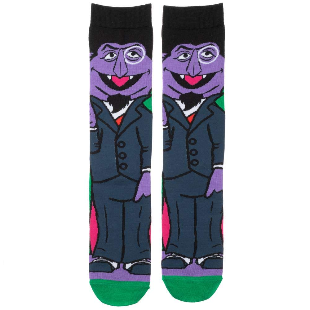 Bioworld Men's Mens Sesame Street Count Von Count  Crew Socks