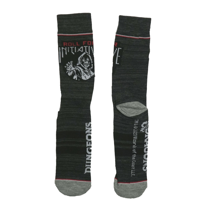 Bioworld Dungeons and Dragons "Roll for Initiative" Men's Crew sock