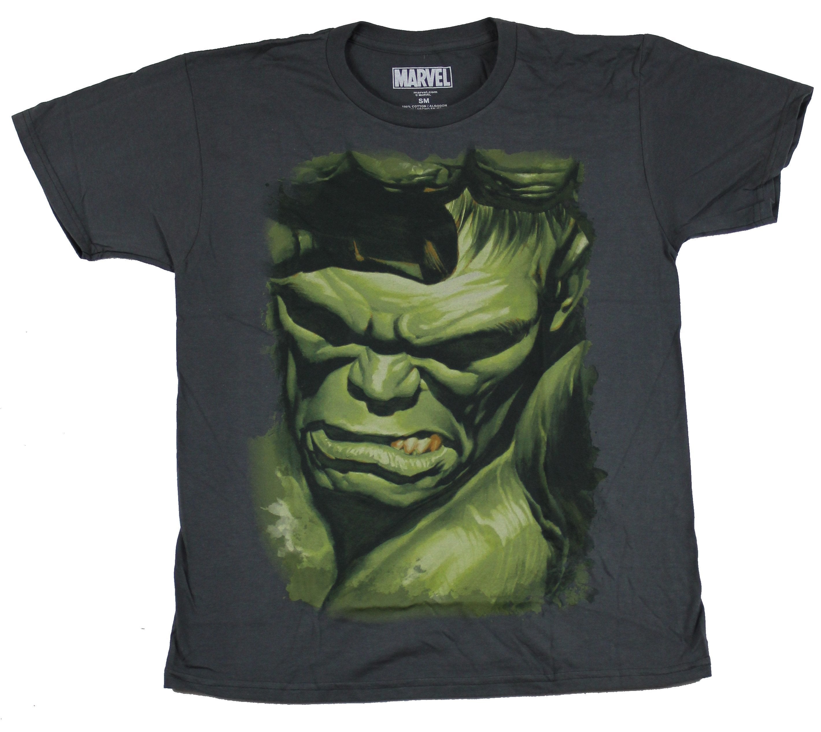 Hulk (Marvel Comics) Mens T-Shirt - Giant Serious Grimmace Face