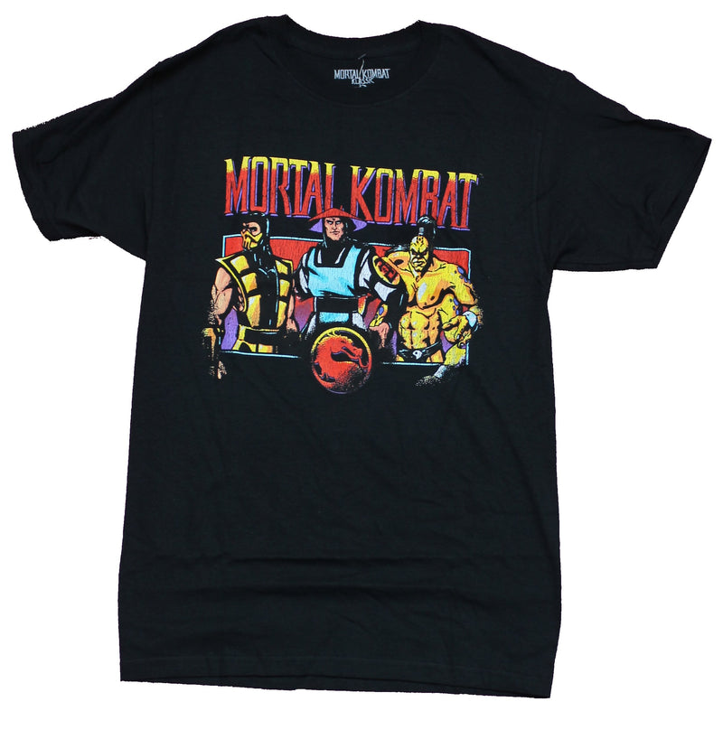 Mortal Kombat Mens T-Shirt - Goro Scorpion & Raiden Under Logo