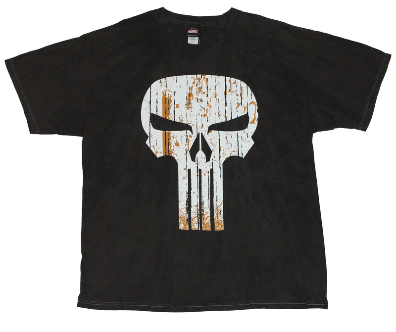 The Punisher (Marvel Comics)  Mens T-Shirt - Brown Streaked Classic Image