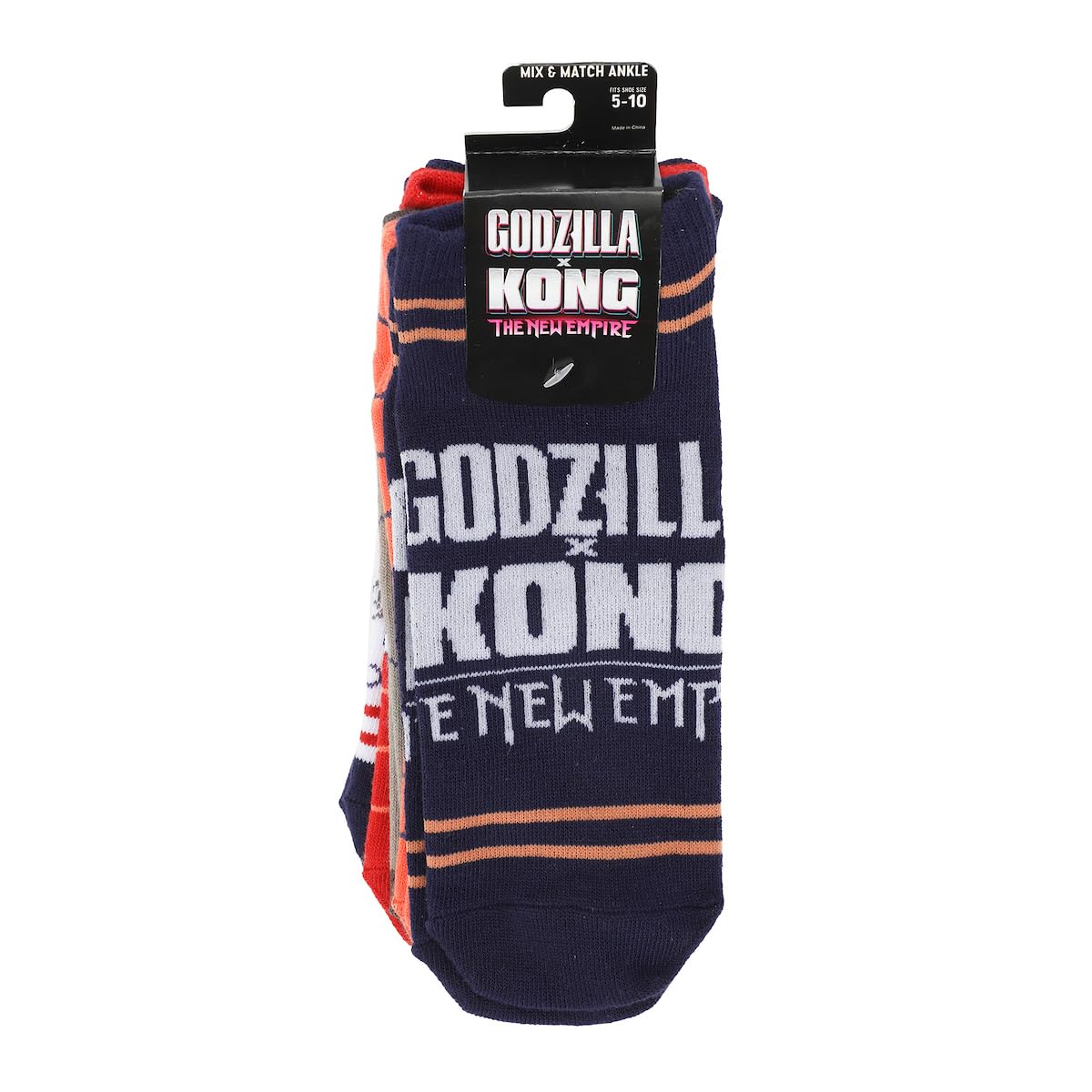 Bioworld Godzilla Vs Kong The New Empire Titans Women's 5-Pair Ankle Socks