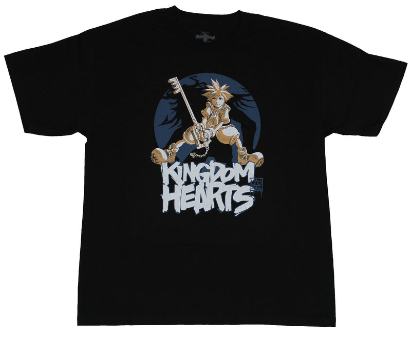 Kingdom Hearts  Mens T-Shirt - Sora & Keysword n Top Of Name