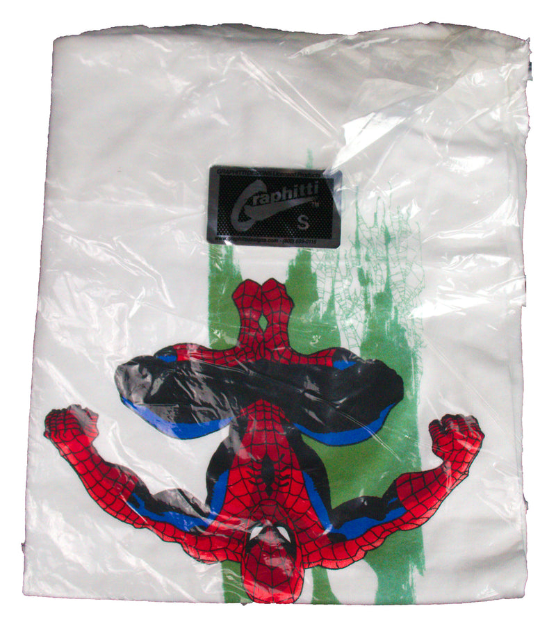 Graphitti Designs Spider-man Green Splash Crouch DEADSTOCK VINTAGE T-SHIRT NOS