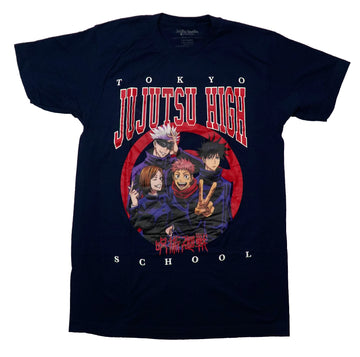 Jujutsu Kaisen Mens T-Shirt -  Cast of Tokyo Jujutsu High In Red Circle