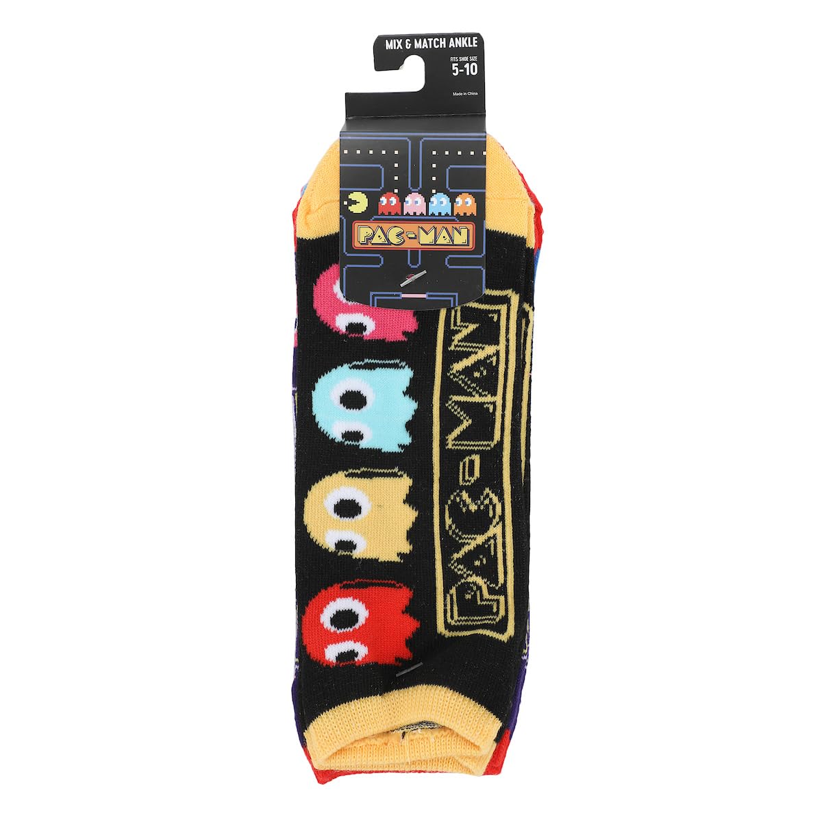 Bioworld Pac-Man Retro Pixel Characters Women's 5-Pair Ankle Socks