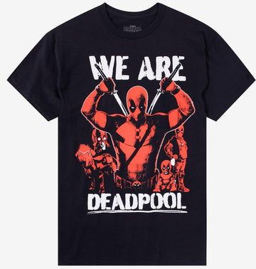 Deadpool & Wolverine Mens T-Shirt - We Are Deadpool Red Group Sketch Logo Back