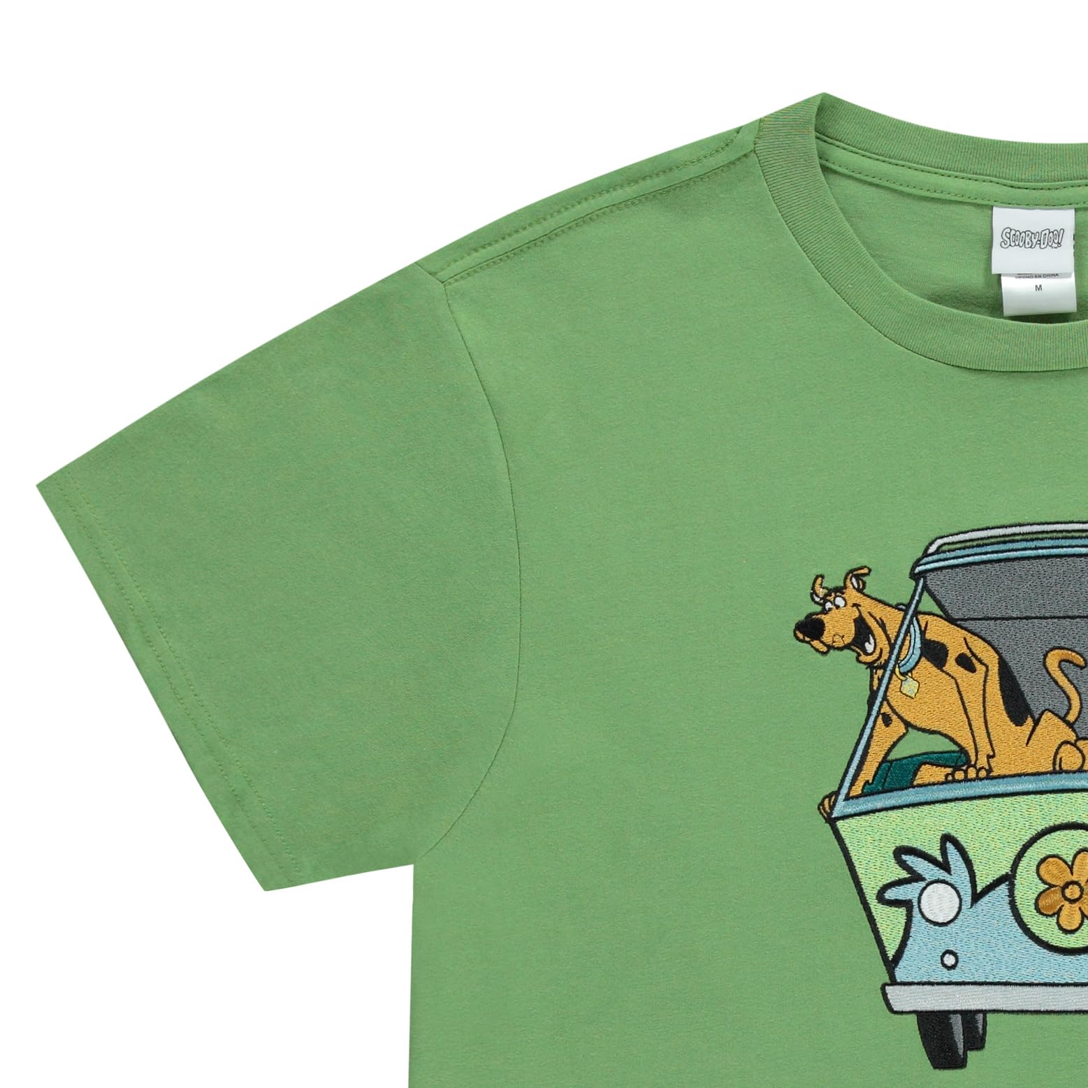 Scooby-Doo Mens Throwback Shirt, Shaggy, Velma Tee - Classic Front and Back Rubber Patch T-Shirt