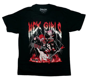Scooby-Doo Mens T-Shirt - Hex Girls Fiery Backdrop Under Melting Name
