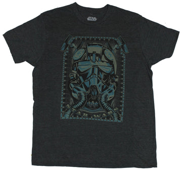 Star Wars Mens T-Shirt - Tie Fighter Pilot Stamp Crest Image