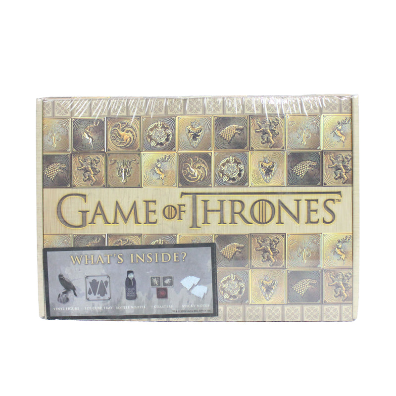 Game of Thrones Gift Box -Contains - Vinyl Figure Coaster Set Ice Cube Tray Bottle Koozie - Inmyparentsbasement.com