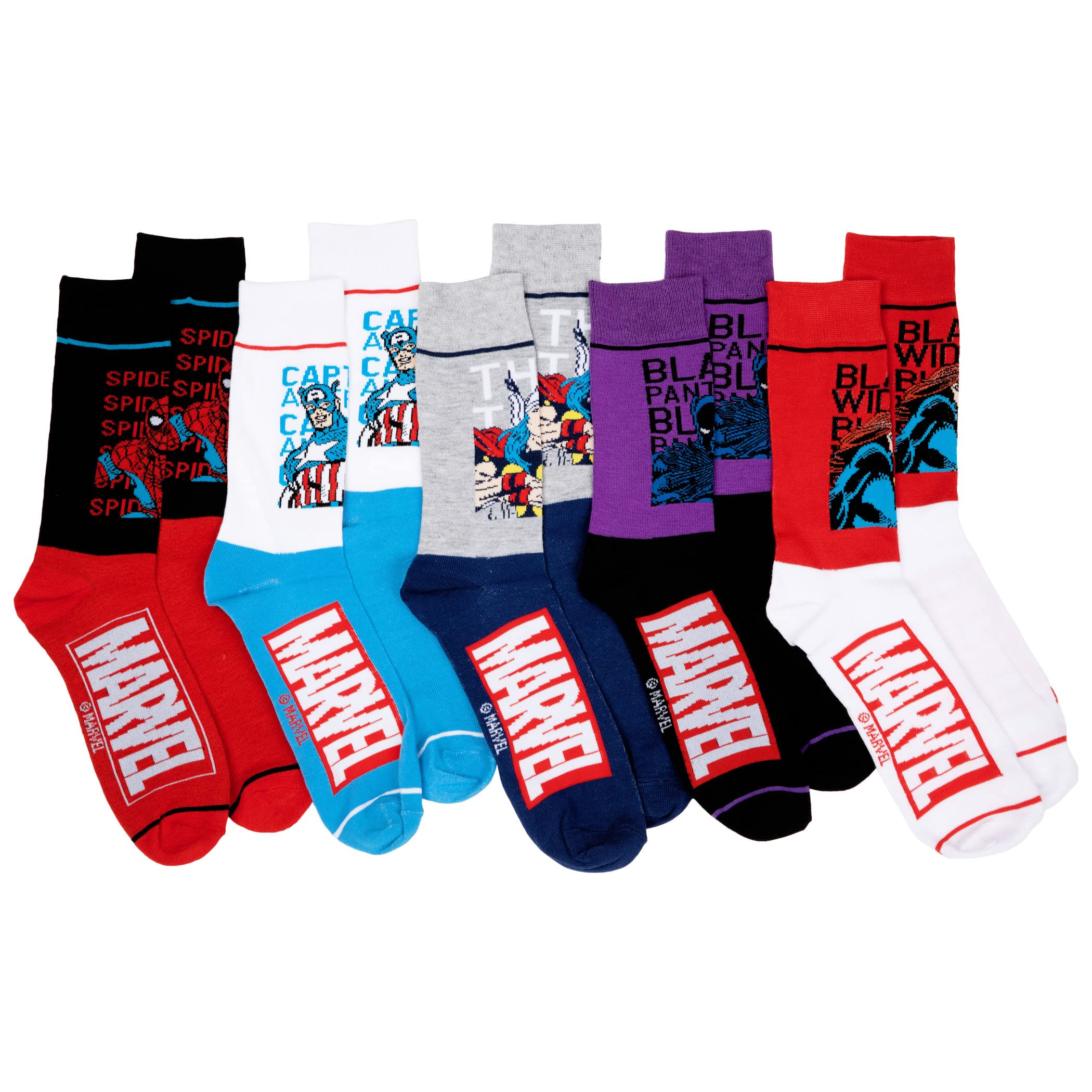 Bioworld Marvel Super Heroes 5-Pair Crew Sock Set