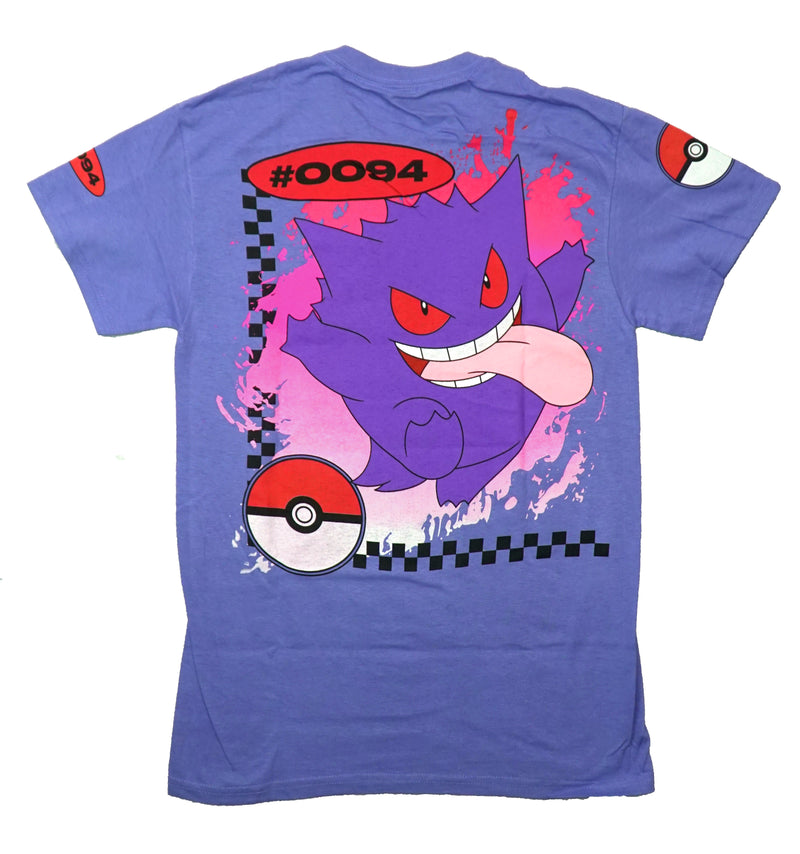 Pokemon Mens T-Shirt - Gengar Ghost Type #0094 On Back