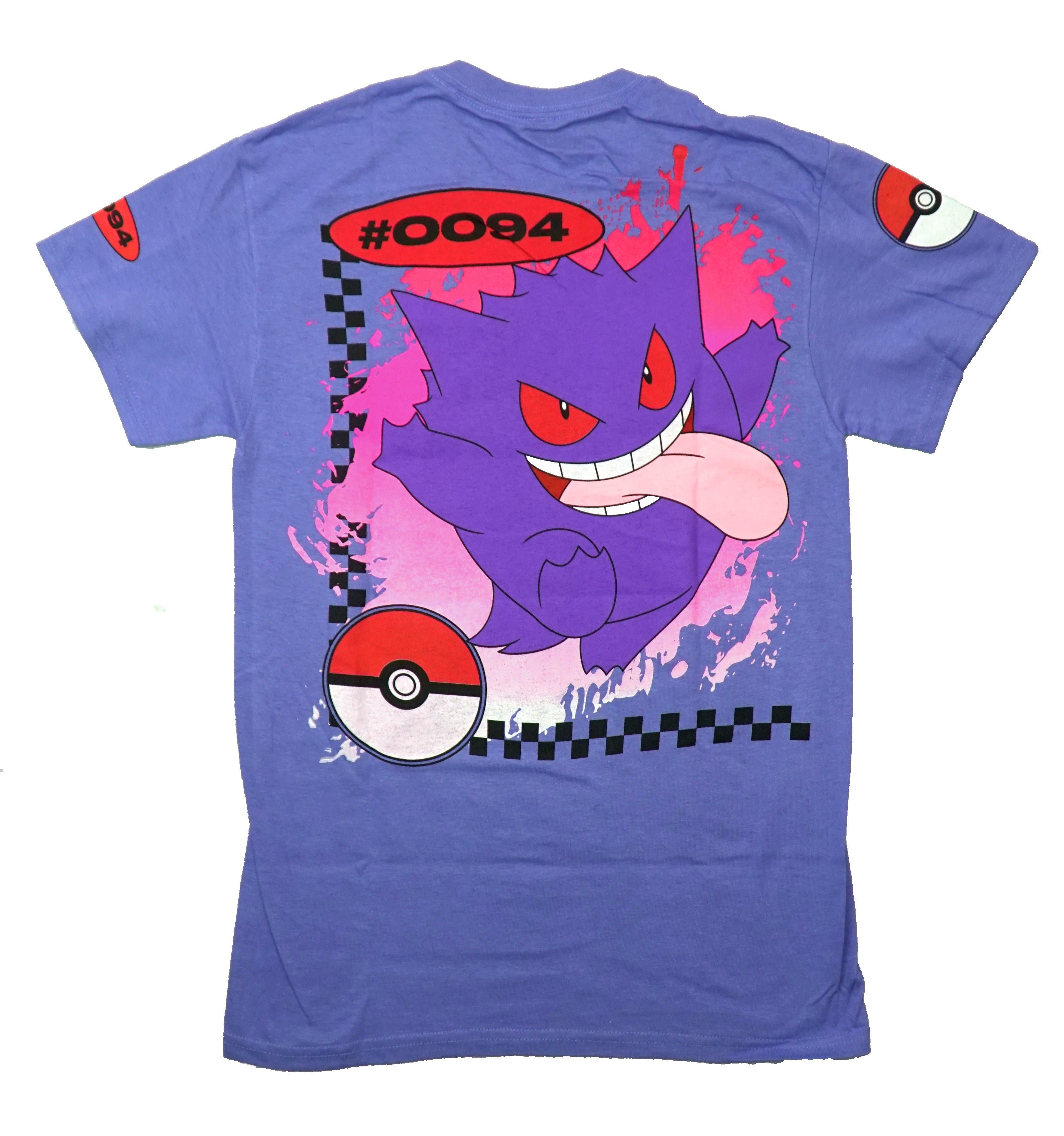 Pokemon Mens T-Shirt - Gengar Ghost Type #0094 On Back