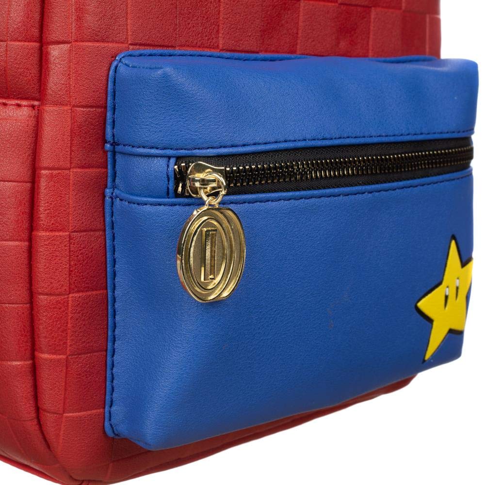 Bioworld Super Mario Brothers Mini Backpack Merchandise - Red and Blue
