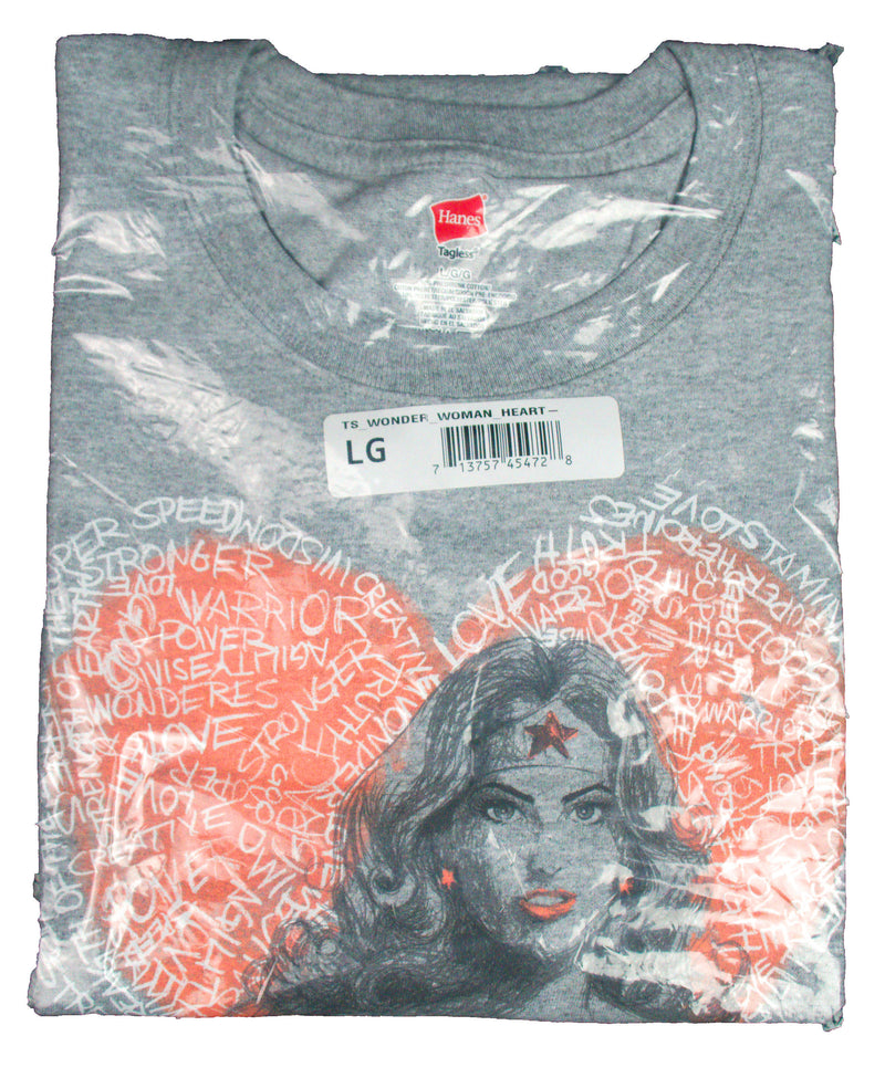 Graphitti Designs Wonder Woman Heart Words NOS DEADSTOCK VINTAGE T-SHIRT New