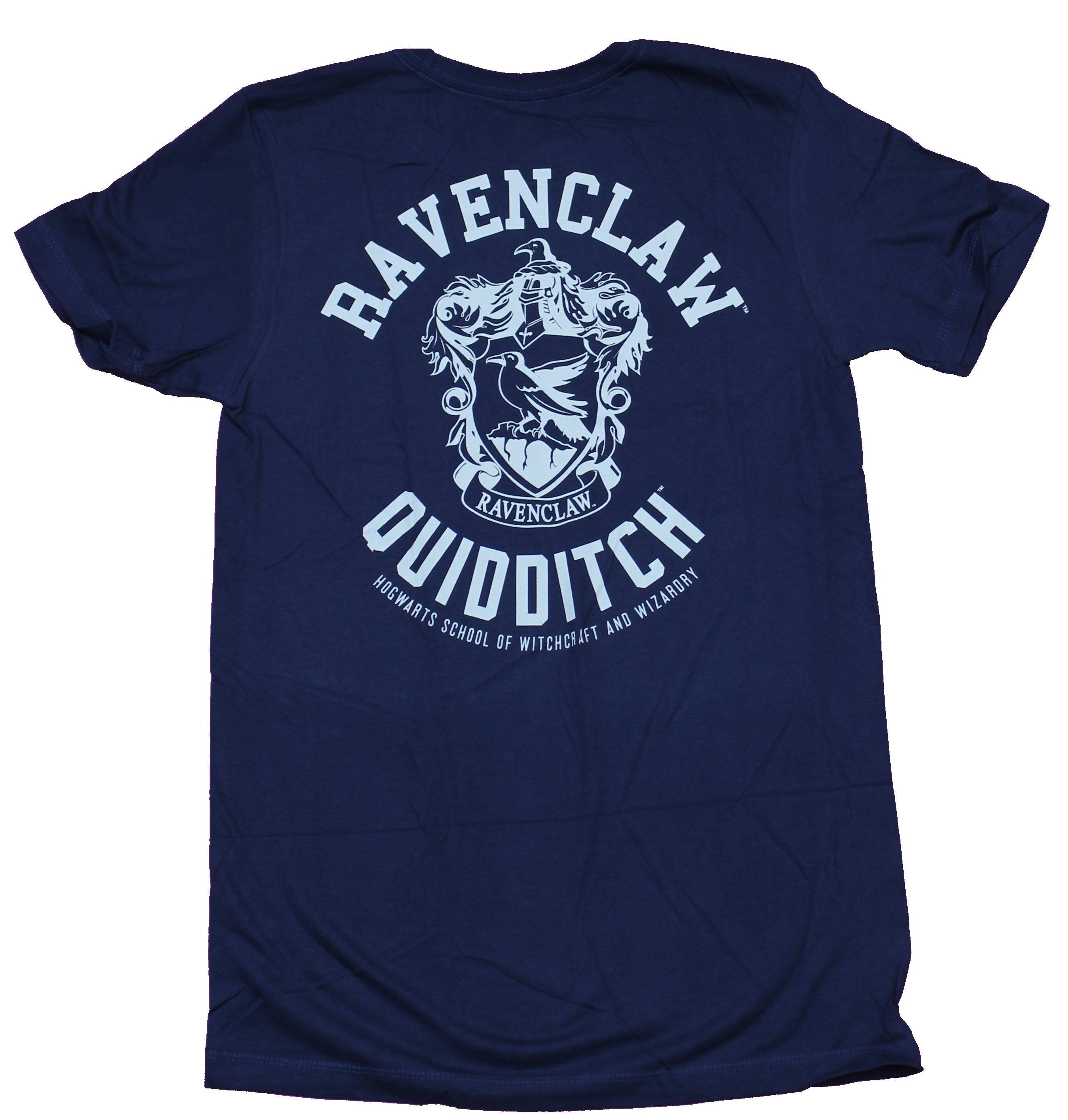 Harry Potter Mens T-Shirt  -  Ravenclaw Lapel Quidditch Logo Back