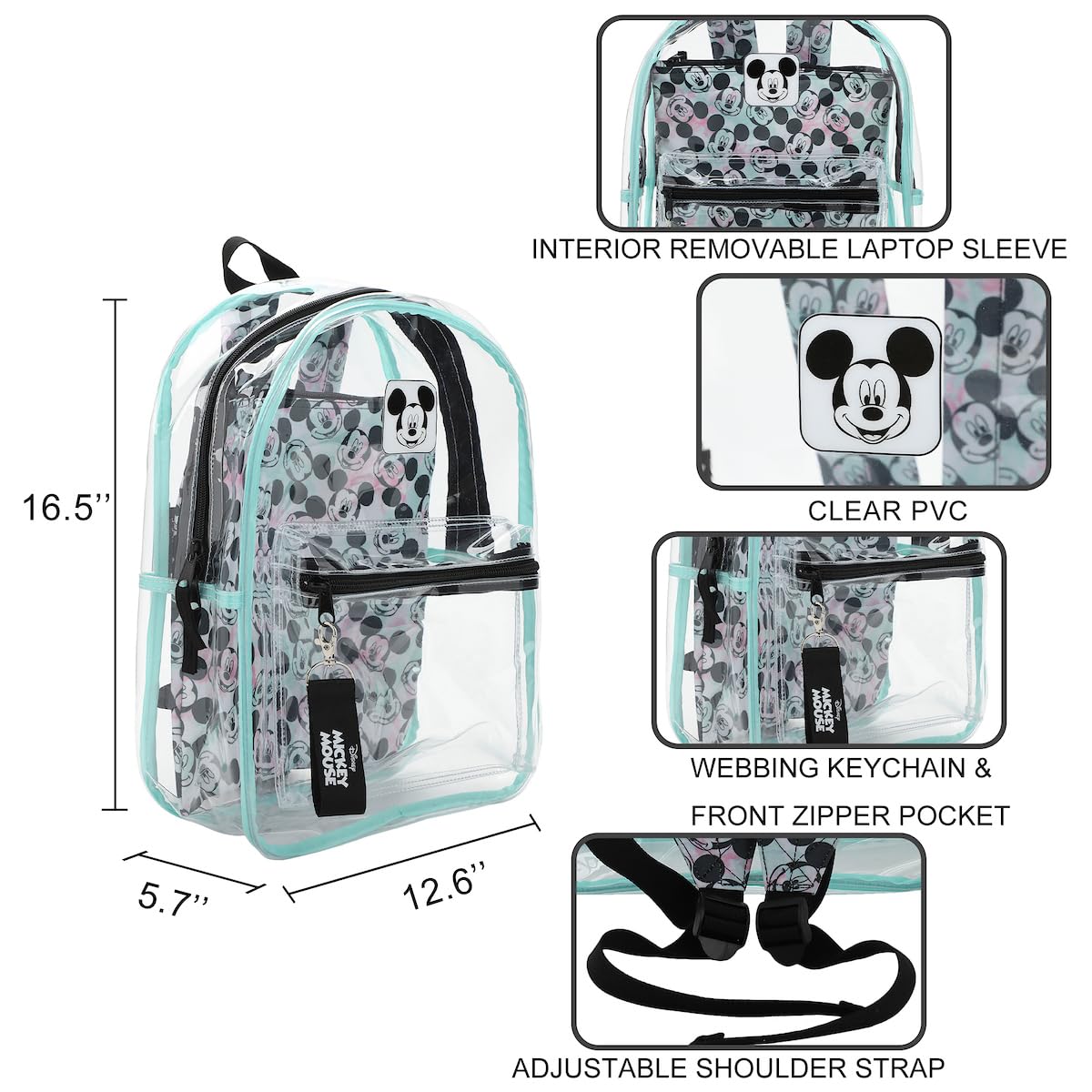 Bioworld Unisex Adult Custom, Mickey Mouse Clear, OSFA