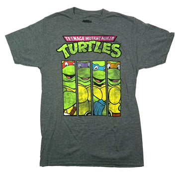 Teenage Mutant Ninja Turtles Mens T-Shirt - Rectangle Strips of TMNT