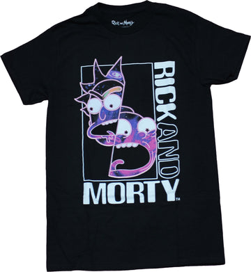 Rick and Morty Mens T-Shirt - Space Filled Screaming Faces