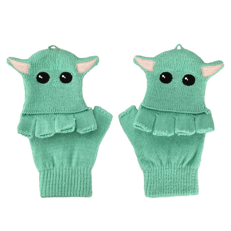 Star Wars Grogu The Child Big Face Embroidery Convertible Mitten Green