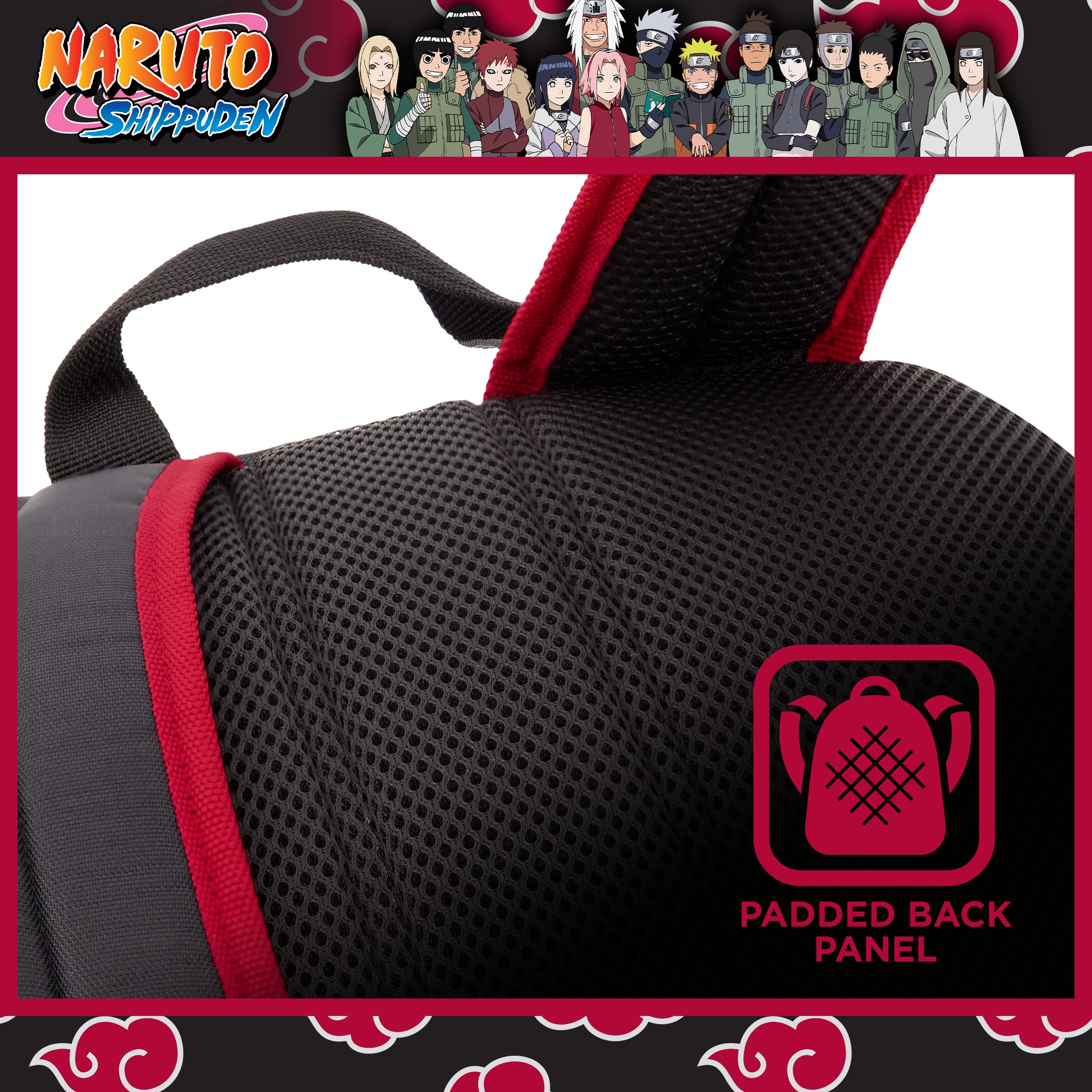 Naruto 13 Inch Sleeve Laptop Backpack, Padded Computer Bag for Commute or Travel, Akatsuki Itachi, One Size