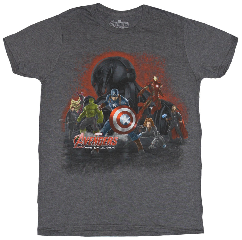 The Avengers (Marvel Comics) Mens T-Shirt - Age of Ultron Group Under Ultron