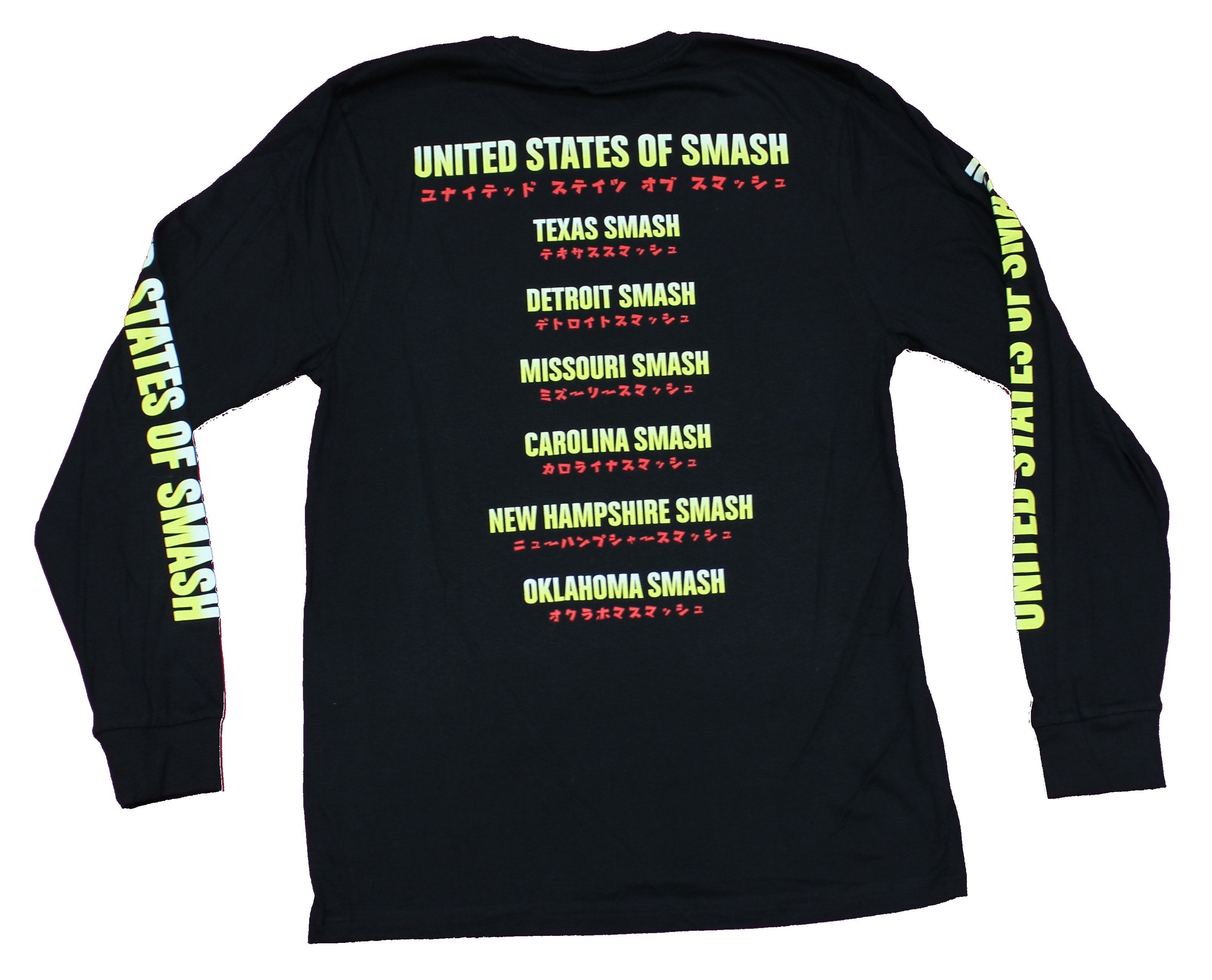 My Hero Academia Mens Long Sleeve T-Shirt - All Might Smash Tour United States OF - Inmyparentsbasement.com