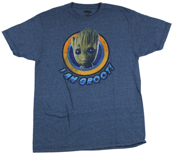 Guardians of the Galaxy Mens T-Shirt - I am Groot Smiling Circle