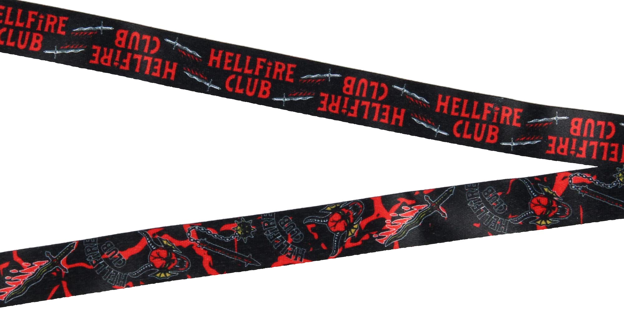 Stranger Things Hellfire Club ID Badge Holder Lanyard w/ 2" Rubber Pendant