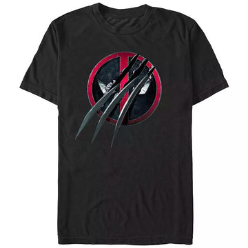 Deadpool & Wolverine Mens T-Shirt - Wolvy Claw Slashing Deadpool Logo