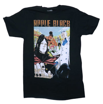 Black Apple Mens T-Shirt -Cast Posing In Forest Below Name