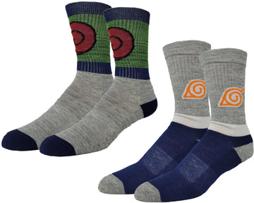 Ripple Junction Naruto Shippuden Adult Crew Sock 2 Pack Cosplay Colorblock Icons Officially Licensed