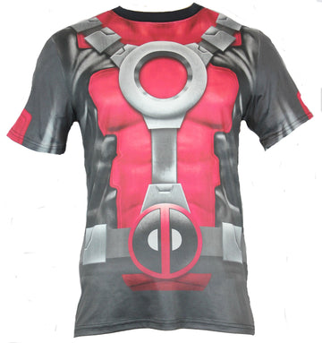 Deadpool (Marvel Comics) Mens T-Shirt  - Sublimation Style Costume Front & Black
