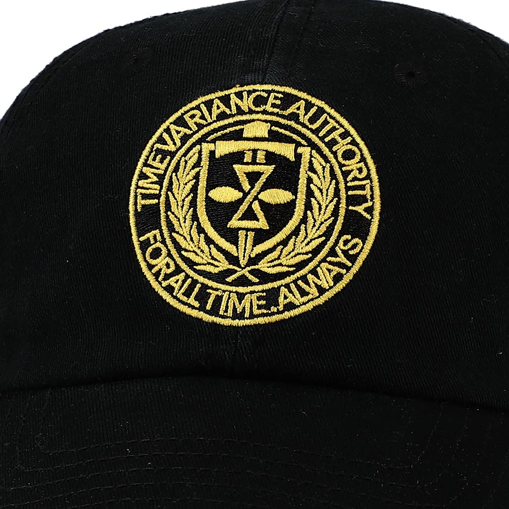 Loki Time Variance Authority Crest Embroidered Black Cotton Twill Hat