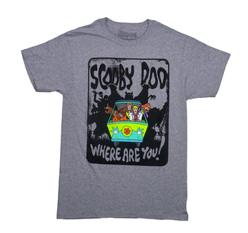 Scooby Doo Mens T-Shirt - Worried Gang In Mystery Machine Where Are You!